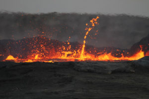 Close up of lava at Kilauea volcano in Hawaii